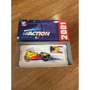 Action Collectible Vintage Dave Schultz Sunoco 2000 Pro Stock Suzuki bike- NIB